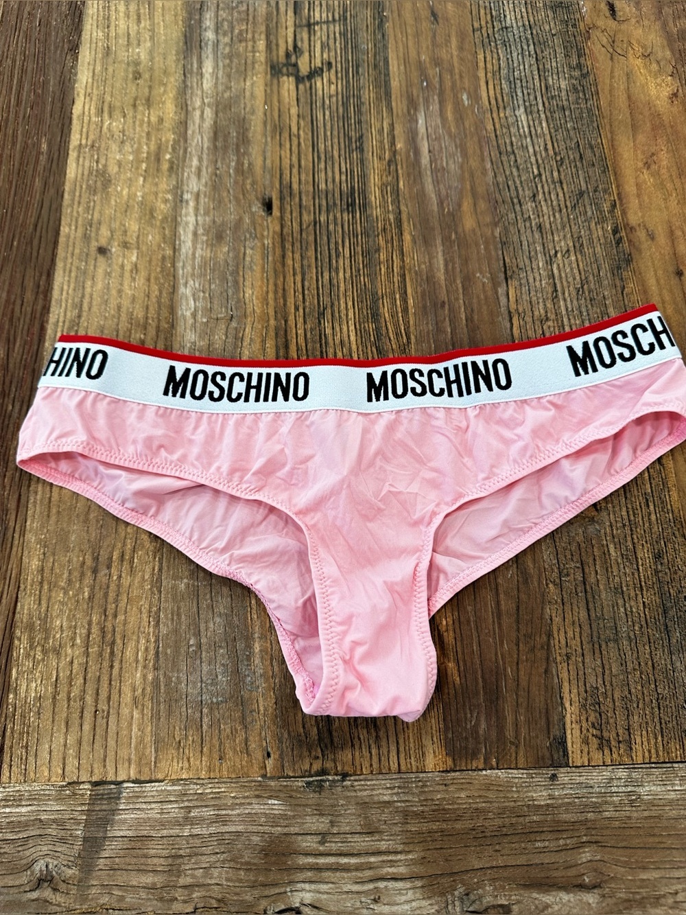 Moschino Pink Underwear Briefs With Logo Waistband